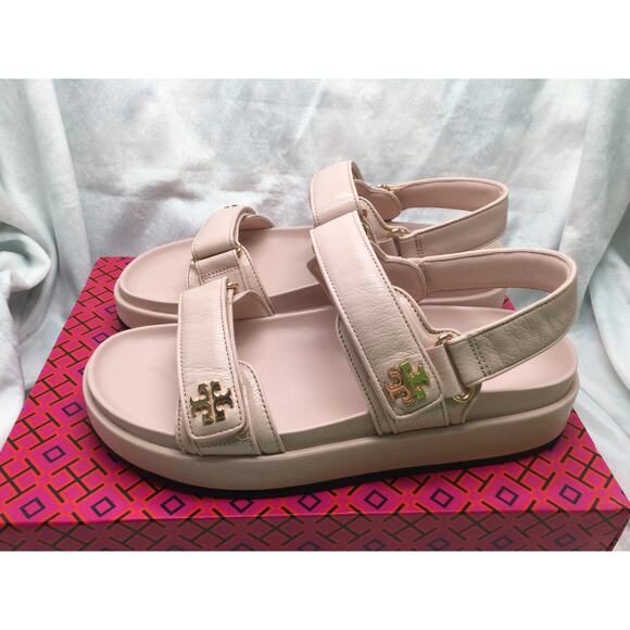 Tory Burch Kira Sport Goat Leather Sandal Shell Pink 9 NIB - Picture 4 of 10